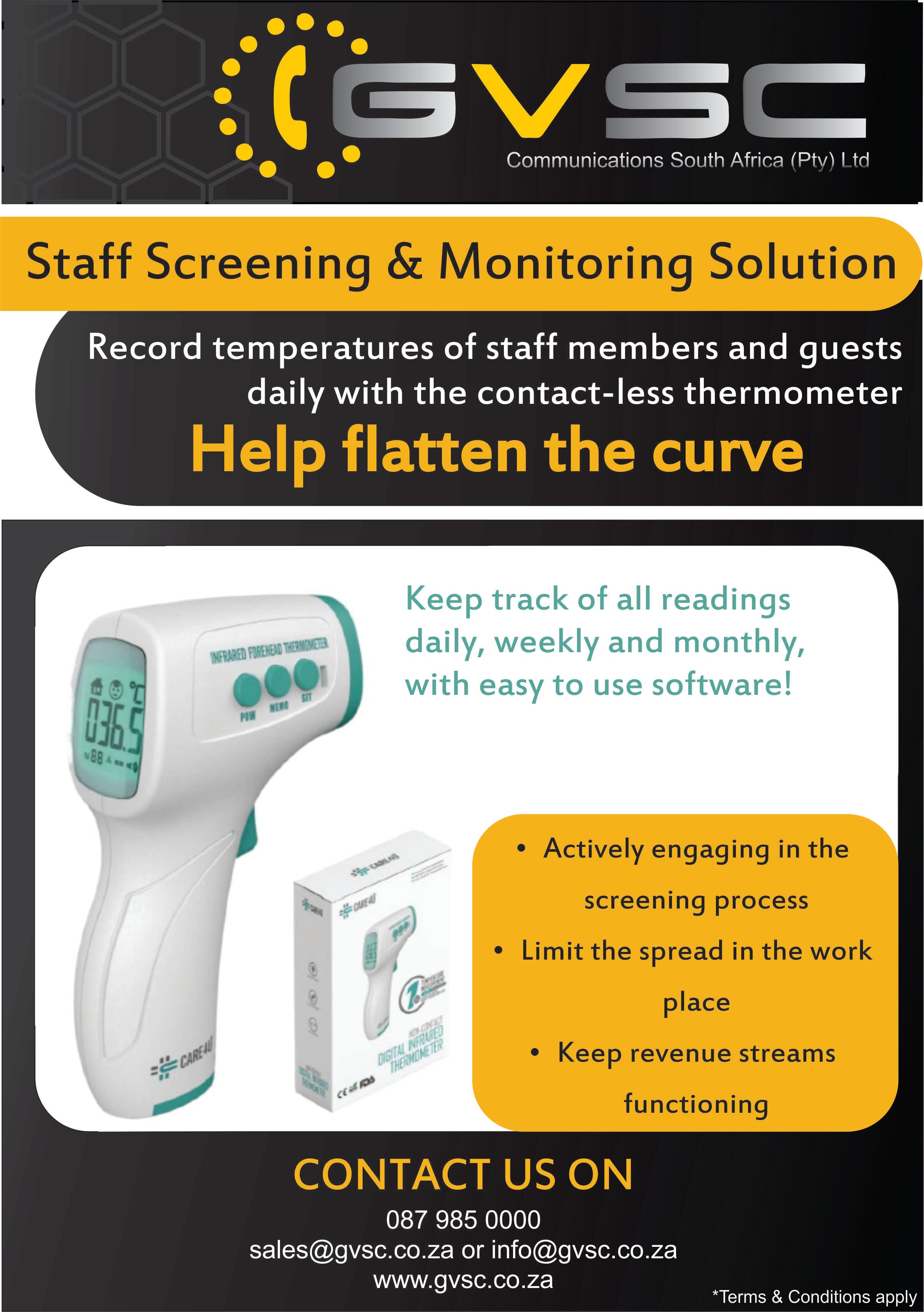 GVSC Staff Screening Solution with Handheld Thermometer